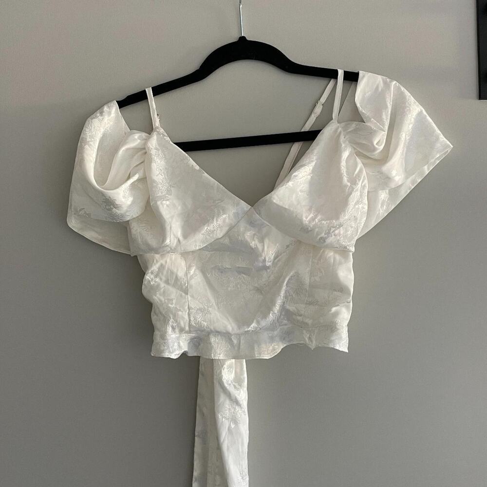 White Silk Bohemian Crop Top
